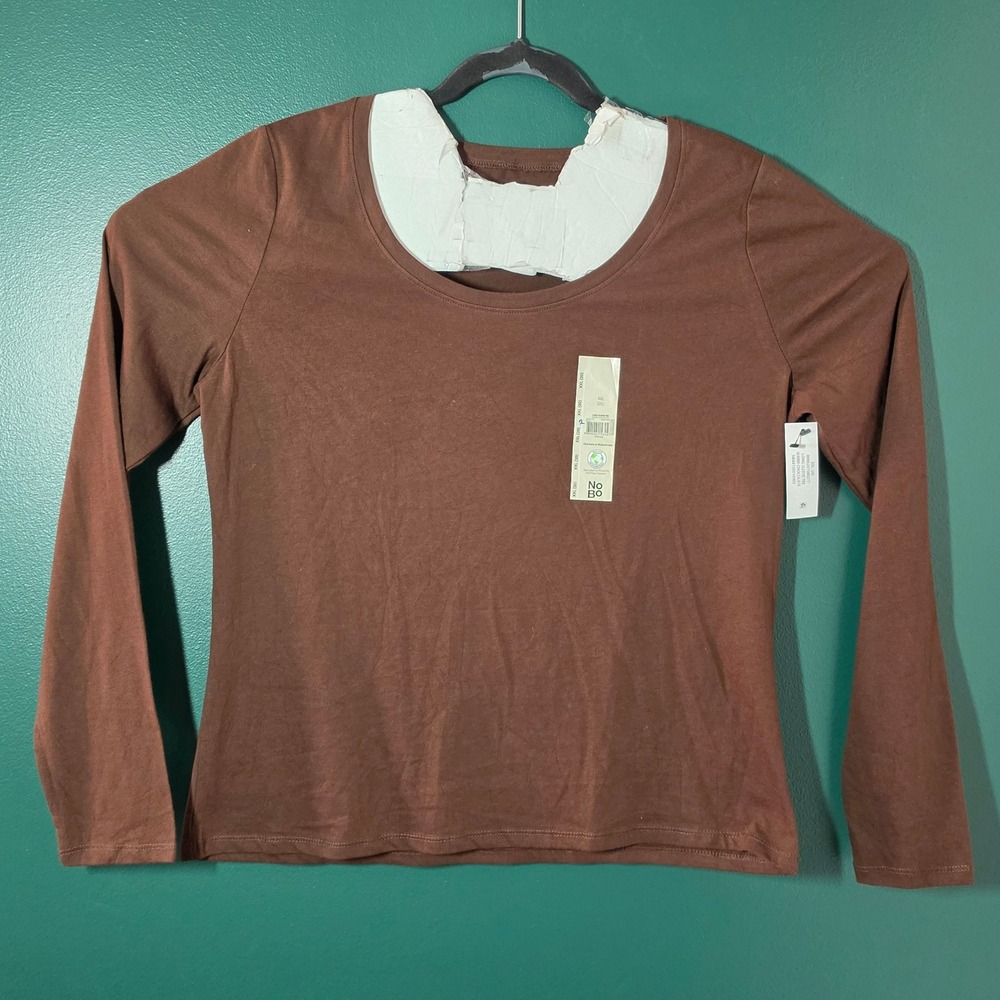 No Boundaries Womens Warm Chocolate Long Sleeve Tee Scoop Neck XXL NB44100016903